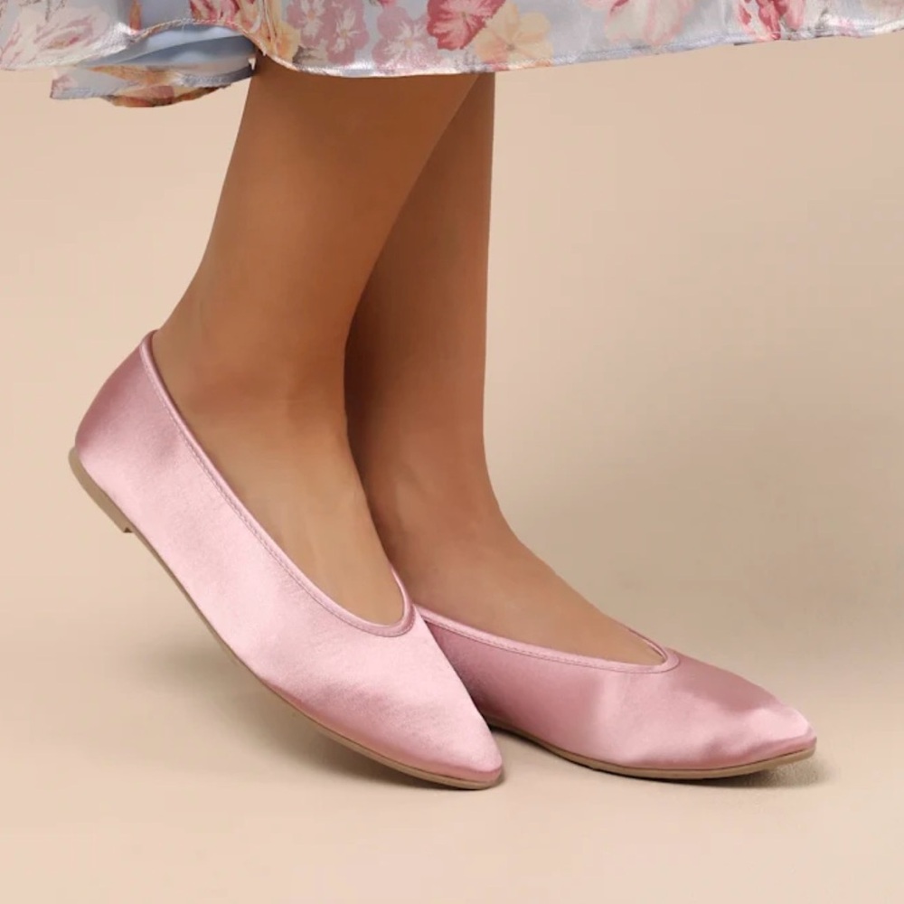 BC Footwear Georgette Pink Satin Ballet Flats
